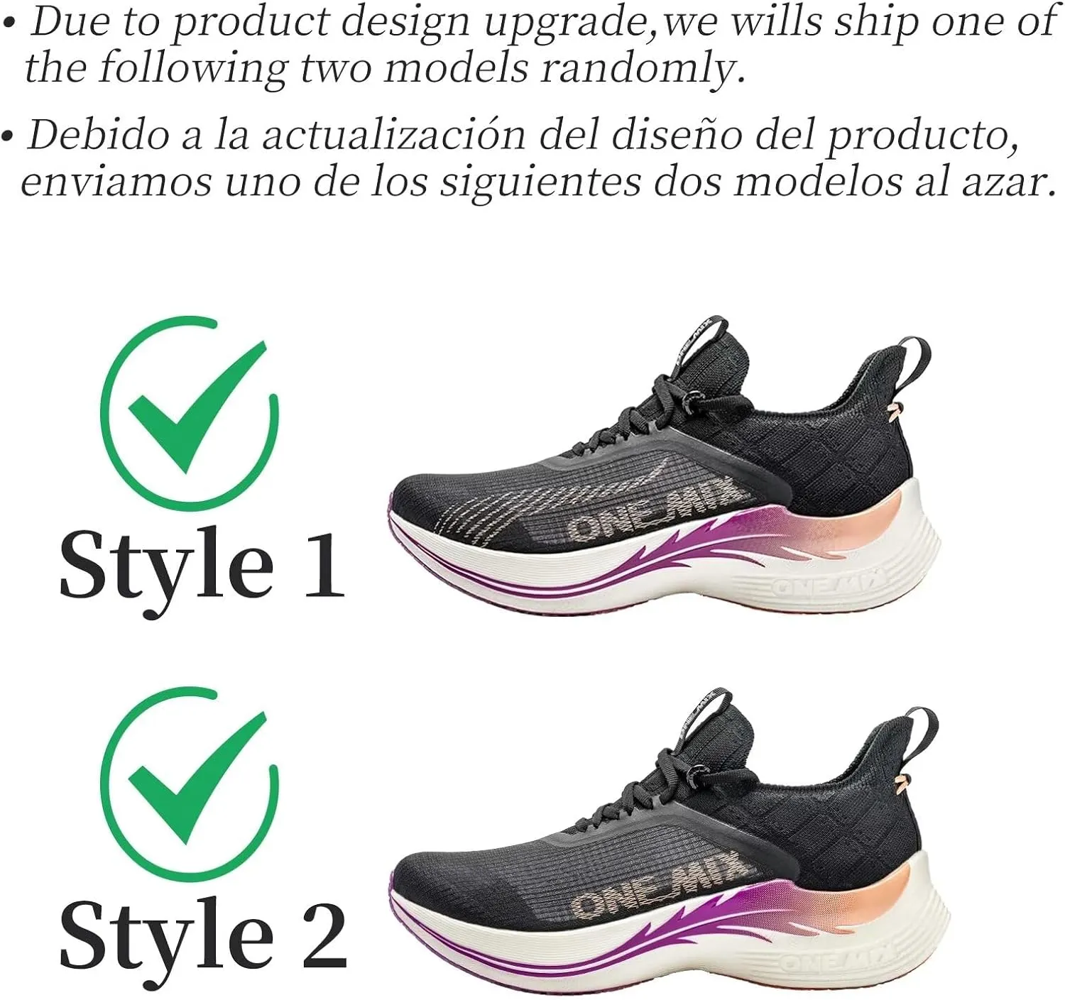 Men's Road Running Shoes Marathon Running Shoes Carbon Fiber Plate Running Shoes Wide with Arch Support Lightweight Breathable Sneakers ONEMIX Light Armor 21601