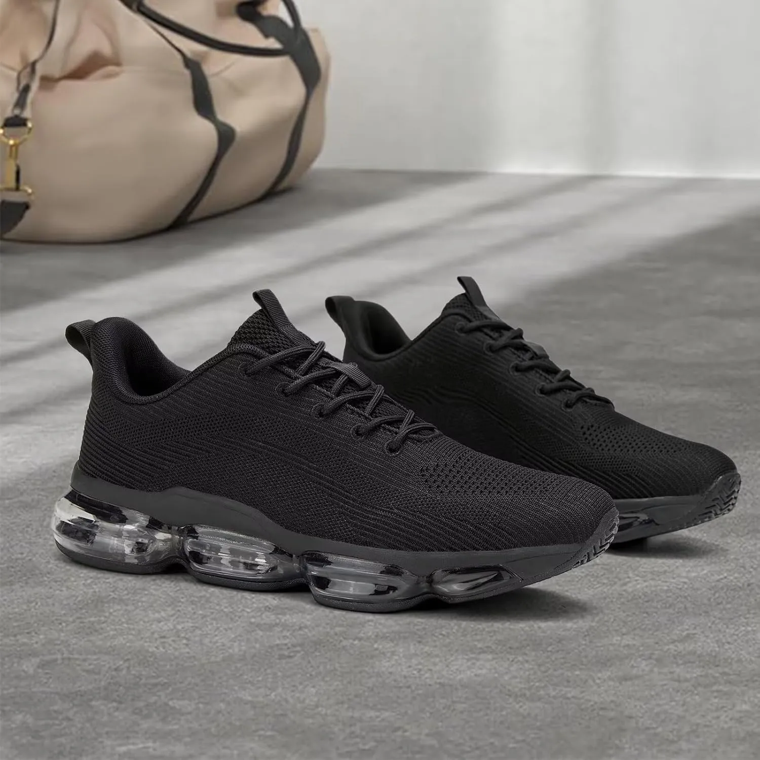 Mens Running Shoes Air Low Top Comfort Walking Lace Up Sneakers Breathable Fashion Tennis Sport Gym Fitness Cross Trainers