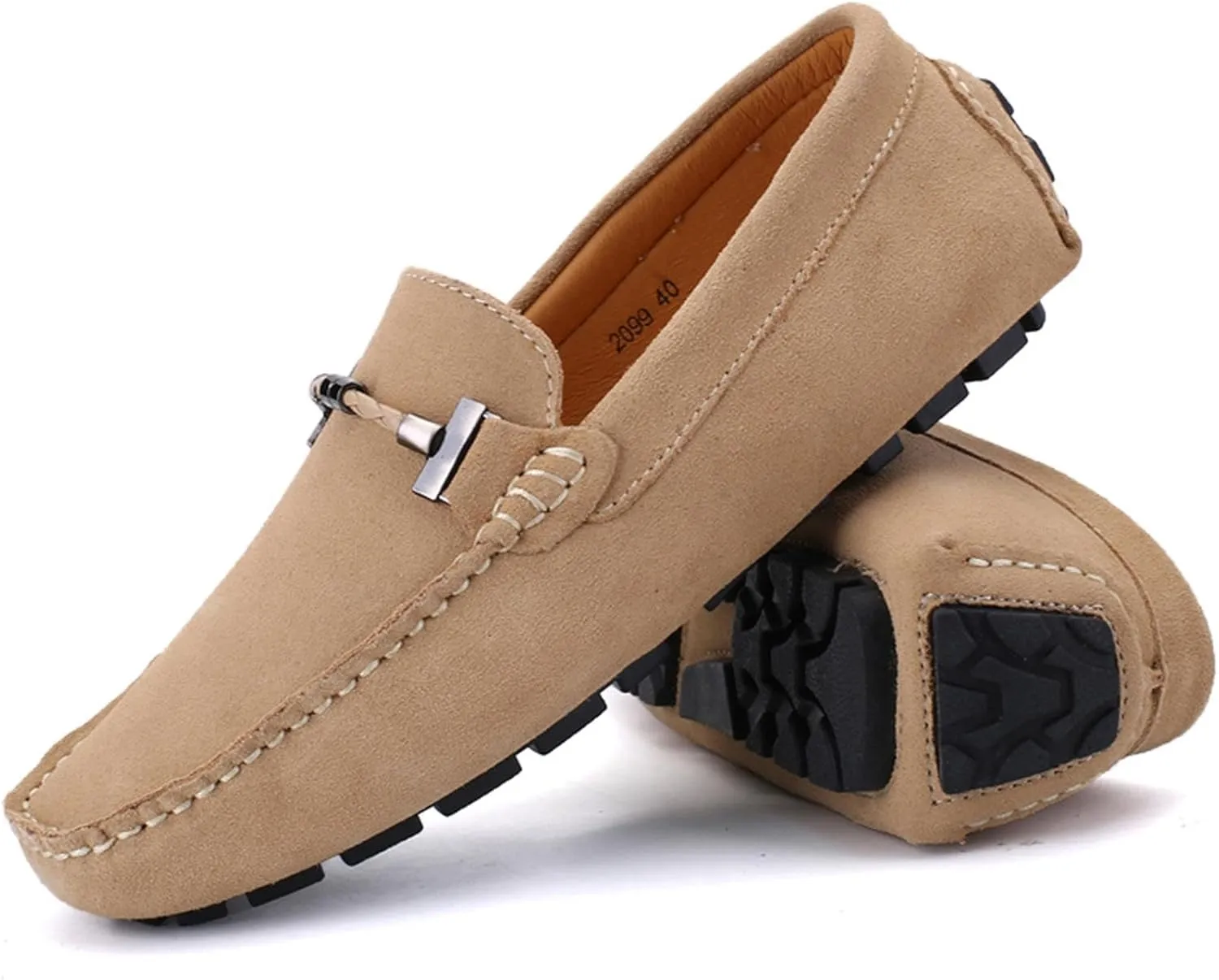 Men's Suede Leather Dress Loafers Slip On Casual Shoes Lightweight Soft Penny Loafers Driving Shoes Classic Moccasins