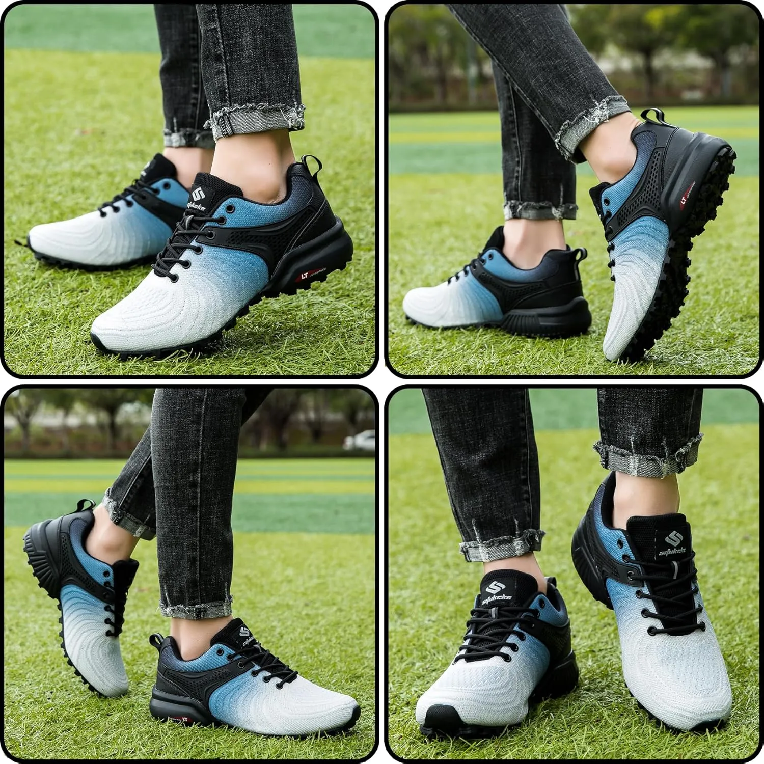 Men's Trail Running Shoes Lightweight Breathable Walking Sneakers Outdoor Athletic Running Tennis Cross Training Shoes