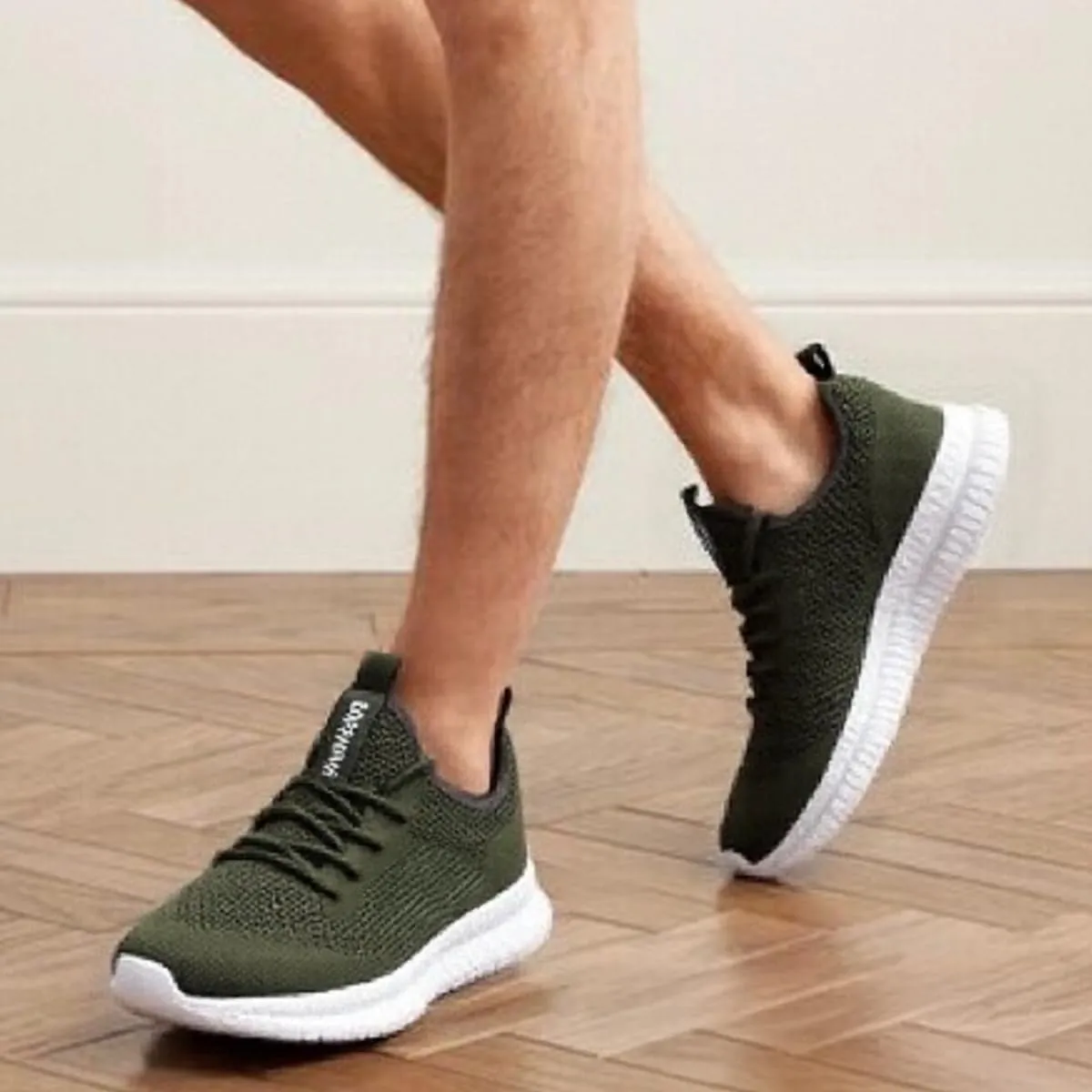 Mens Walking Running Shoes Slip On Anthletic Workout Sneakers Sport Lace Up Casual Work Gym Outdoors Lightweight Breathable Knitted Mesh