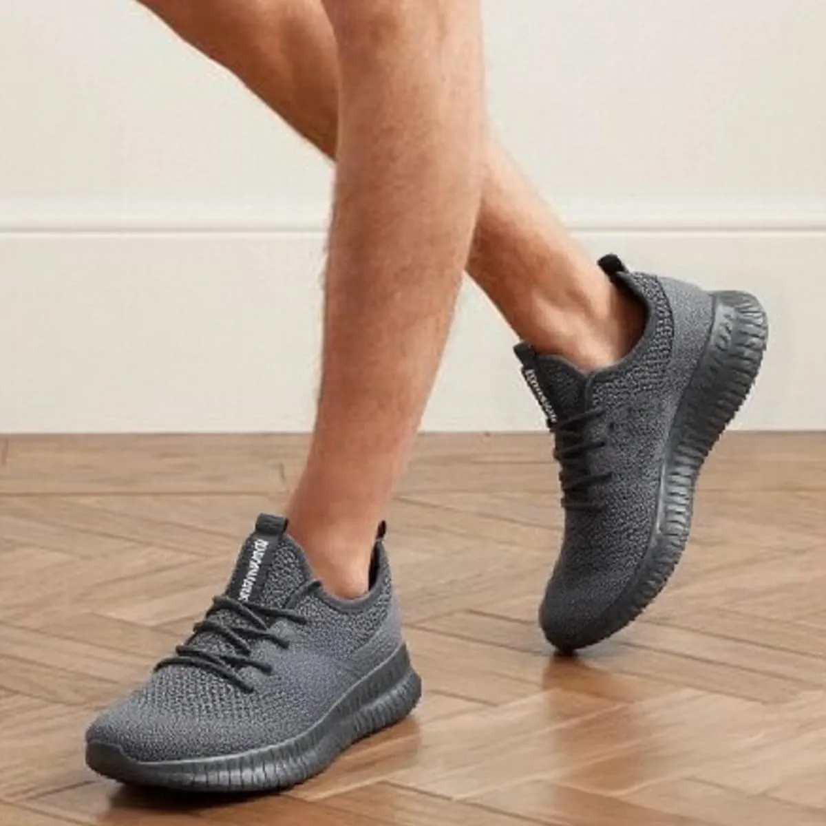 Mens Walking Running Shoes Slip On Anthletic Workout Sneakers Sport Lace Up Casual Work Gym Outdoors Lightweight Breathable Knitted Mesh