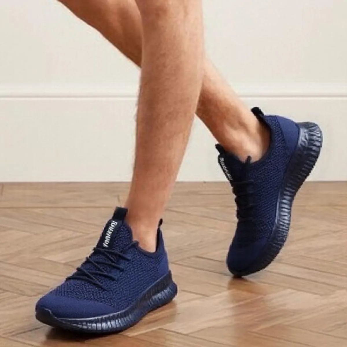 Mens Walking Running Shoes Slip On Anthletic Workout Sneakers Sport Lace Up Casual Work Gym Outdoors Lightweight Breathable Knitted Mesh