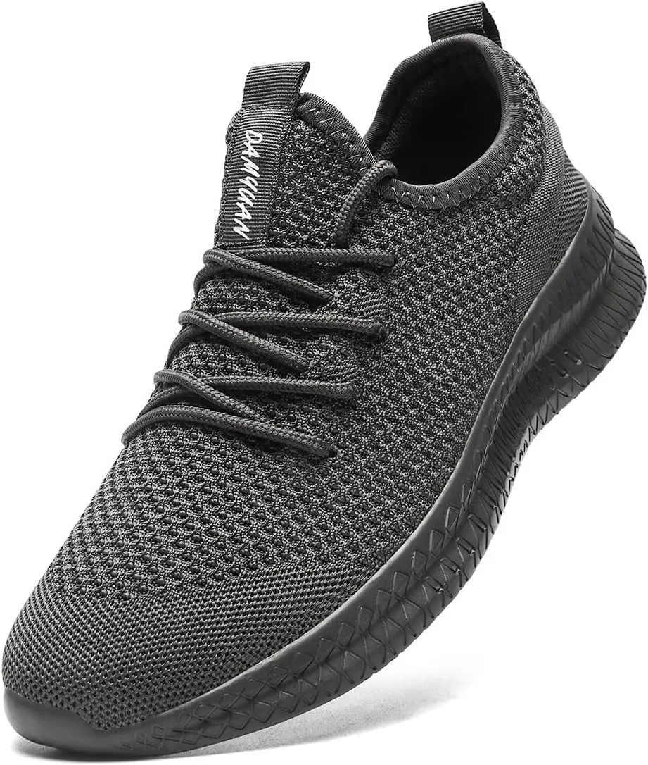 Mens Walking Running Shoes Slip On Anthletic Workout Sneakers Sport Lace Up Casual Work Gym Outdoors Lightweight Breathable Knitted Mesh