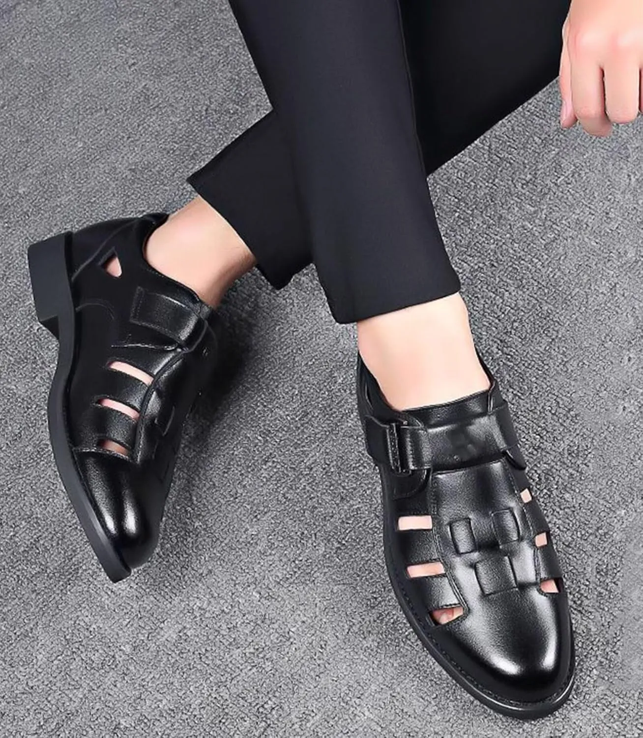 Men's Walking Sandals Outdoor Hiking Sandals Closed Toe Business Sandals Summer Beach Shoes