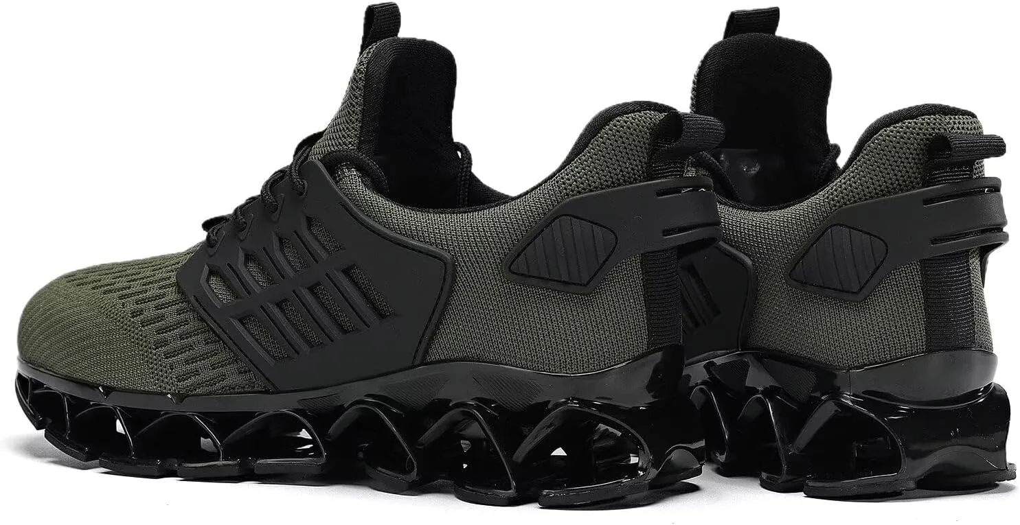 Mens Walking Shoes Slip on Blade Tennis Casual Fashion Trail Running Sneakers Comfort Non Slip Work Sport Athletic Trainers