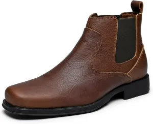 Men's Western Chelsea Cowboy Boots Square Toe, All-Weather Slip-On Work & Casual Boots for Ultimate Comfort & Durability
