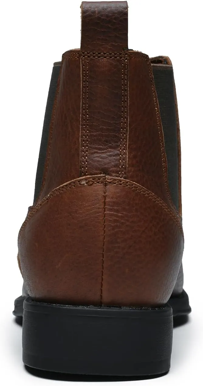 Men's Western Chelsea Cowboy Boots Square Toe, All-Weather Slip-On Work & Casual Boots for Ultimate Comfort & Durability