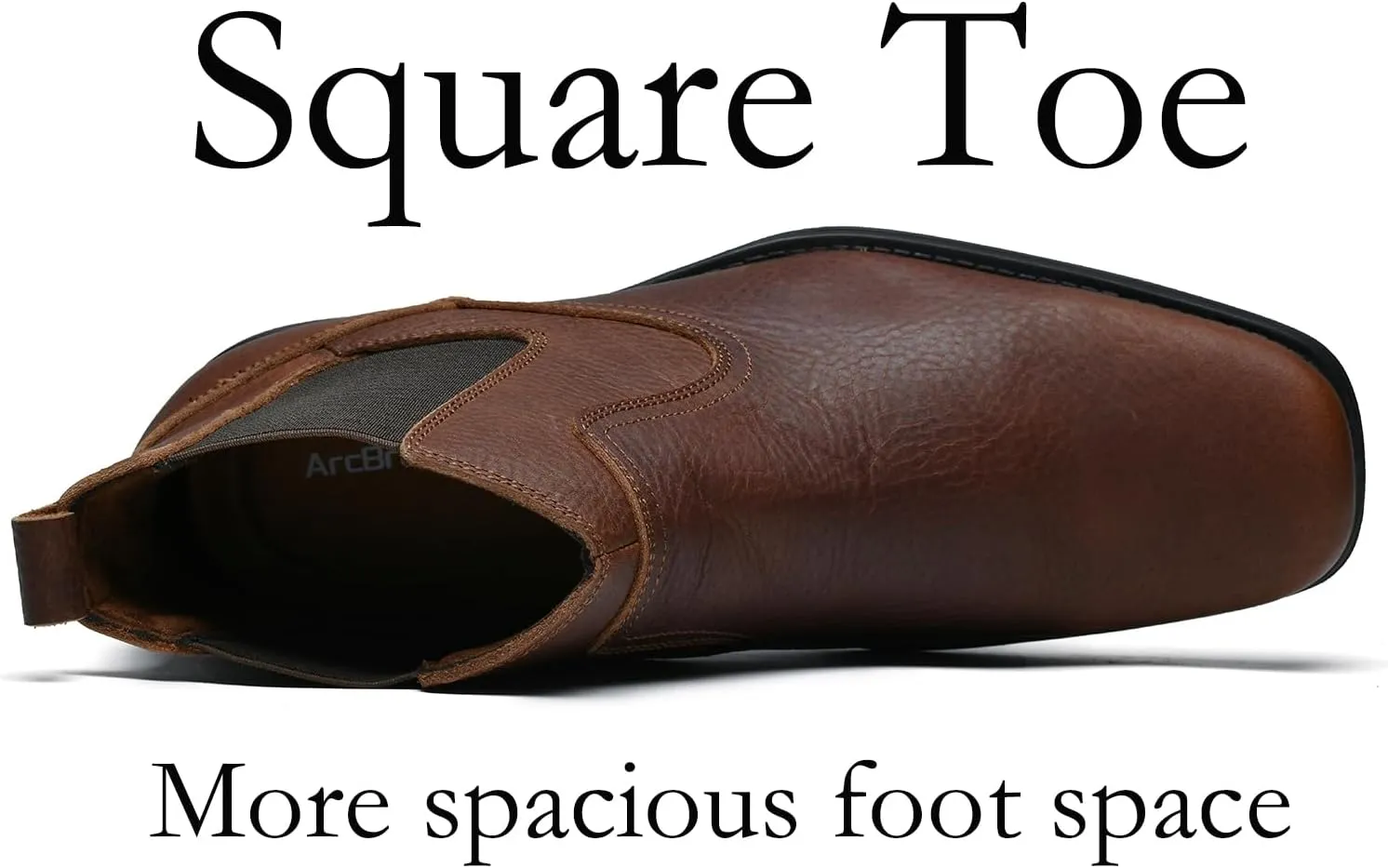 Men's Western Chelsea Cowboy Boots Square Toe, All-Weather Slip-On Work & Casual Boots for Ultimate Comfort & Durability