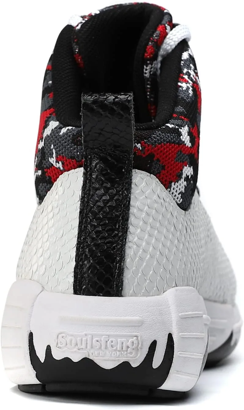 Men's Women's High Top Sneakers Unique Lace Up Lightweight Non Slip Outdoor Basketball Shoes