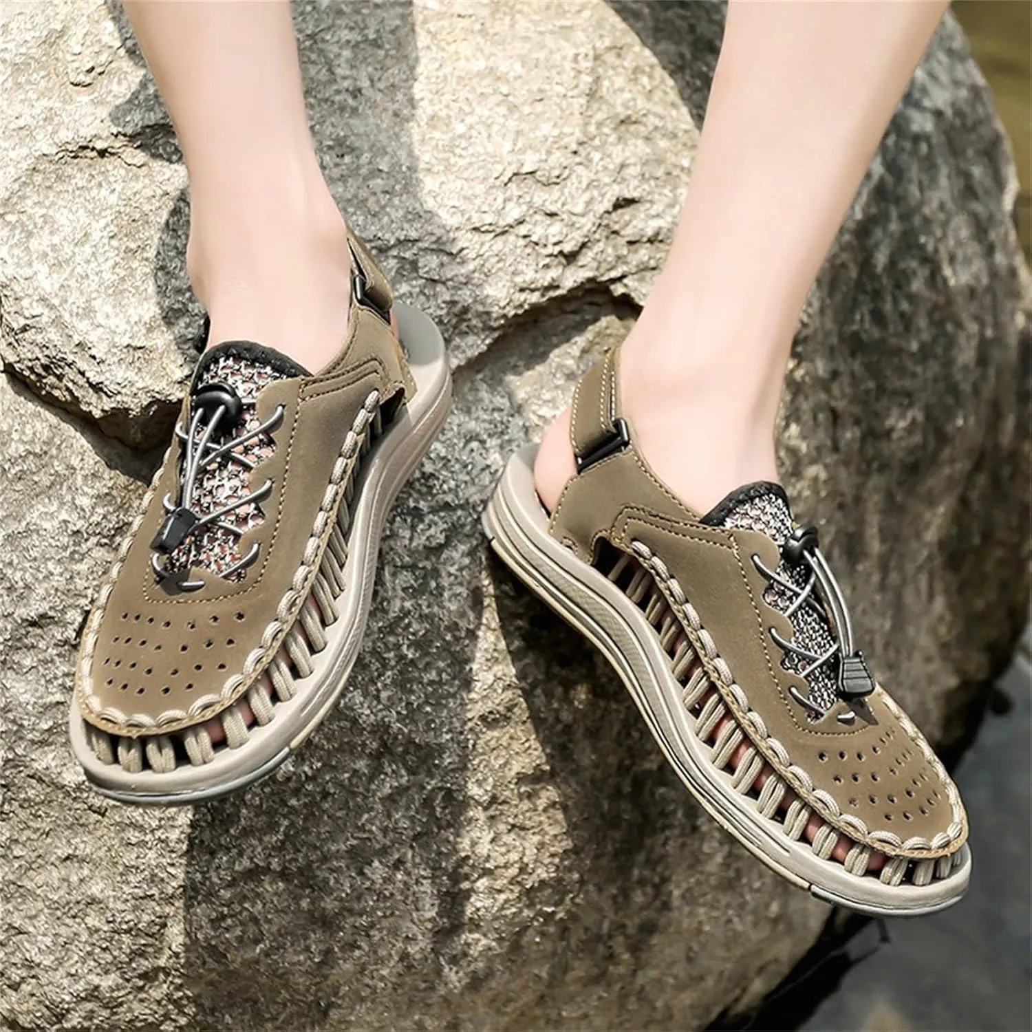 Men's Woven Sandals, Designer Outdoor Walking Shoes
