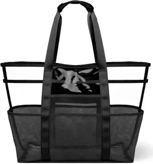 Mesh Beach Tote Bag: Large Travel Handbag Waterproof Sandproof for Pool Vacation Camping Cruise Bag Essentials Gifts
