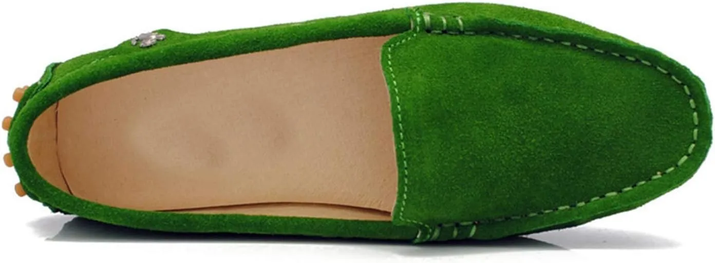 Minishion Loafers for Women Comfortable Suede Driving Shoes YB9601