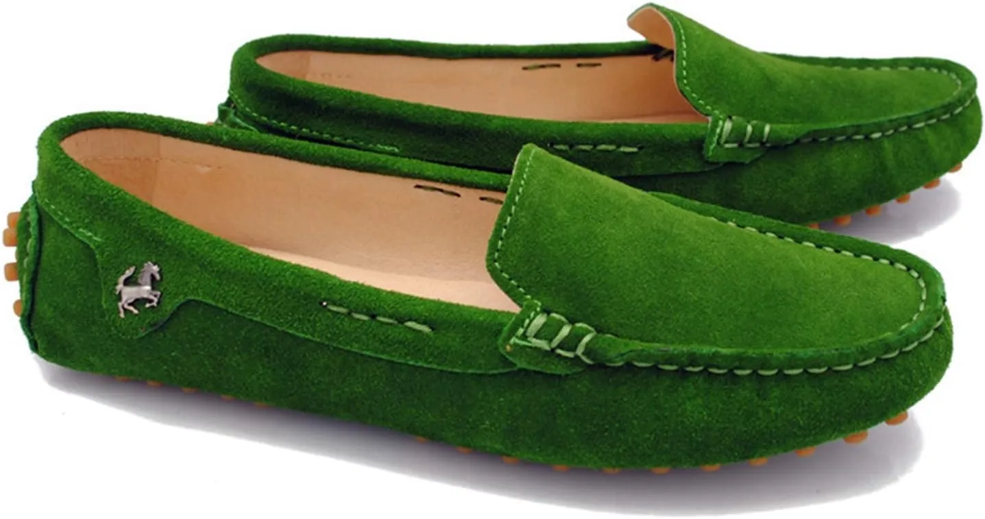 Minishion Loafers for Women Comfortable Suede Driving Shoes YB9601