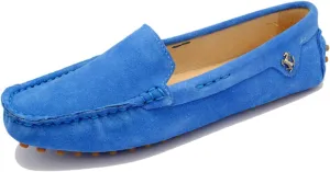 Minishion Loafers for Women Comfortable Suede Driving Shoes YB9601