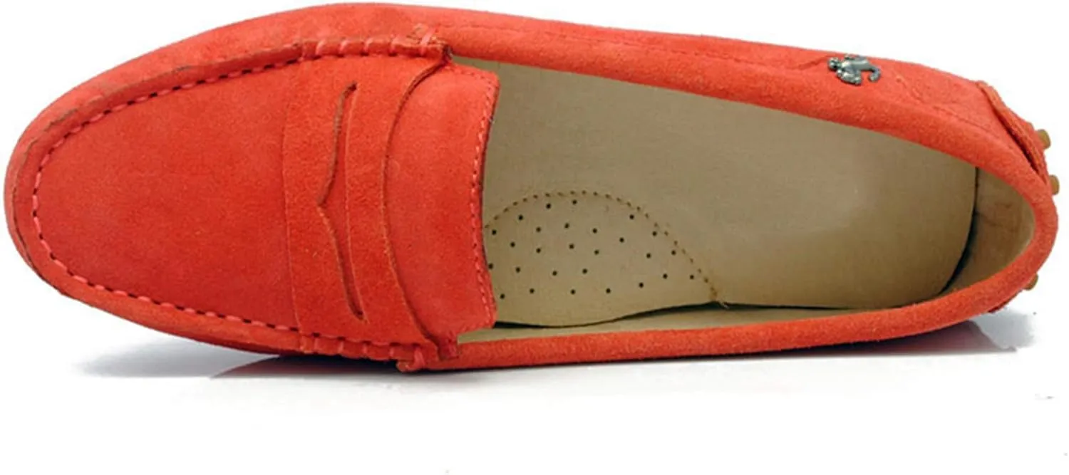 Minishion Women's Casual Loafers Suede Comfortable Driving Shoes YB9603