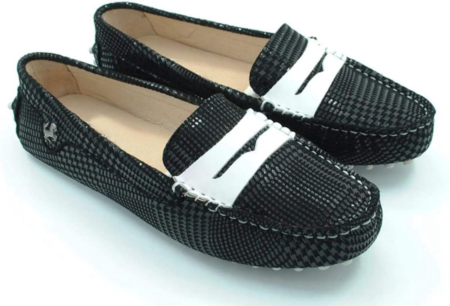 Minishion Women's Casual Loafers Suede Comfortable Driving Shoes YB9603