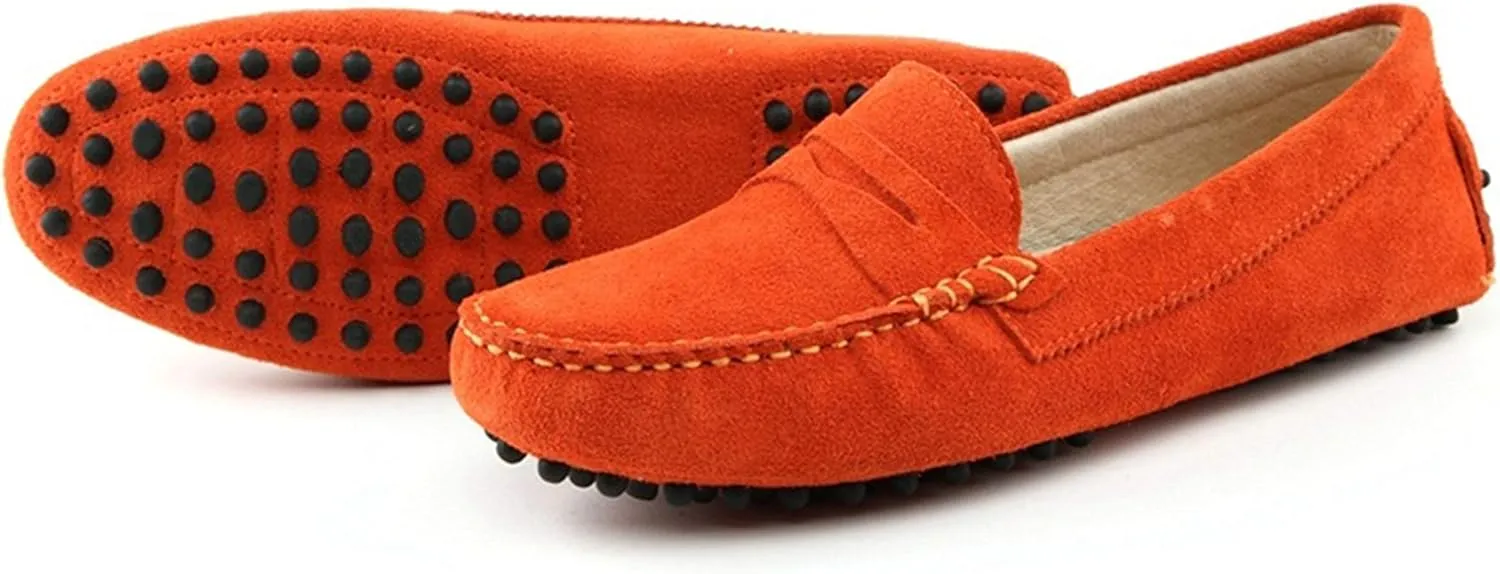 Minishion Women's Casual Loafers Suede Comfortable Driving Shoes YB9603