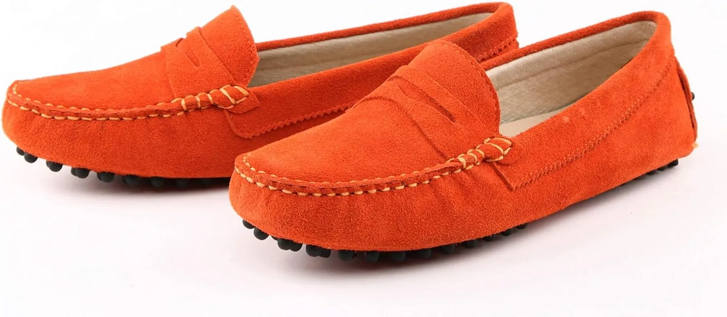 Minishion Women's Casual Loafers Suede Comfortable Driving Shoes YB9603