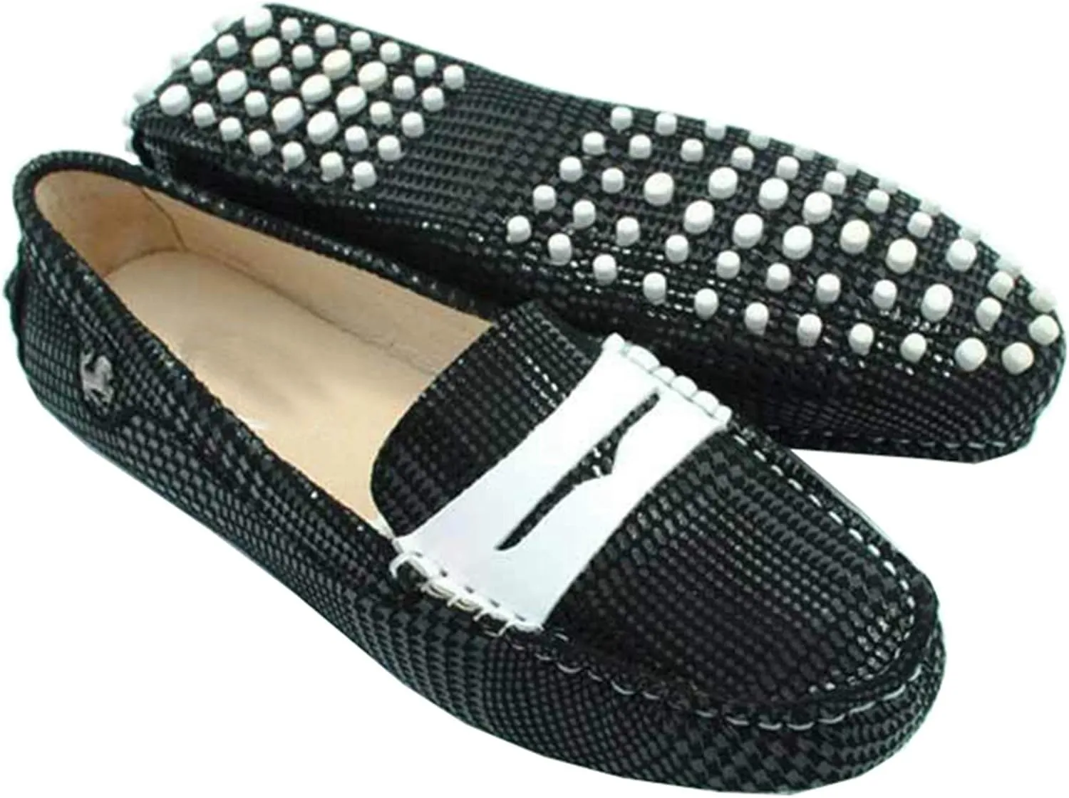 Minishion Women's Casual Loafers Suede Comfortable Driving Shoes YB9603