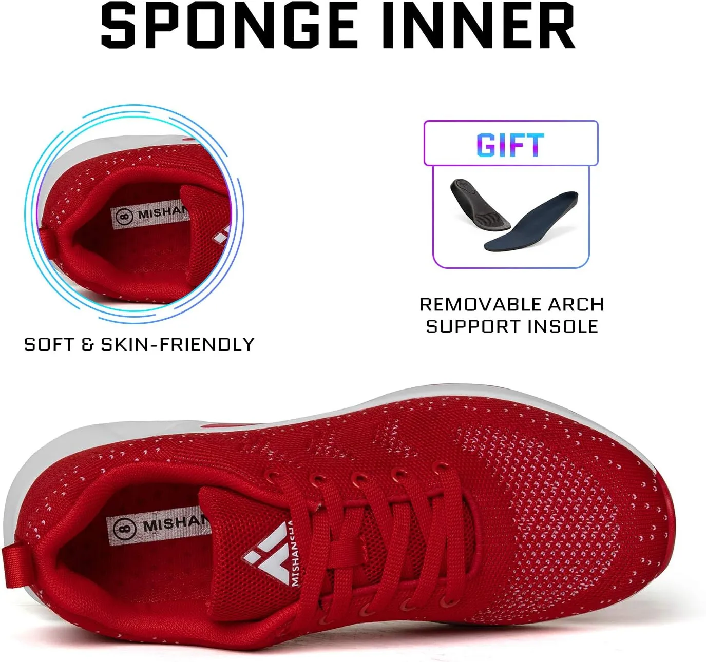 Mishansha Womens Sneakers Air Cushion Running Tennis Shoes Women Lightweight Arch Support Walking Shoes