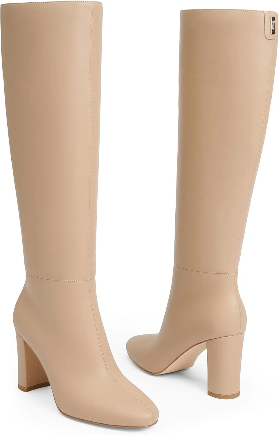 Modatope Knee High Boots for Women Chunky Heel Rounded Toe Womens Tall Boots