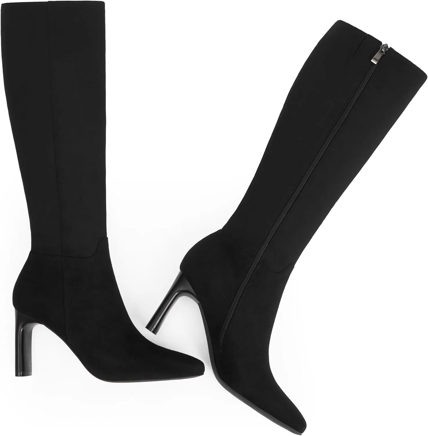 Modatope Knee High Boots for Women Square Toe Chunky Heel Long Tall Fall Boots for Women