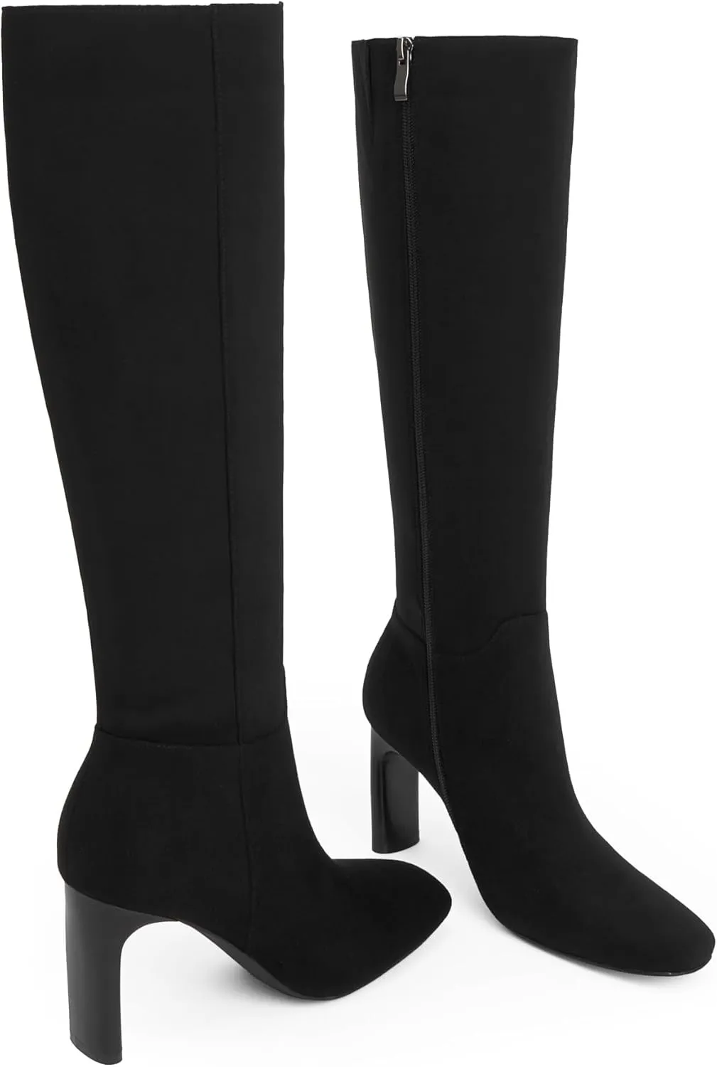 Modatope Knee High Boots for Women Square Toe Chunky Heel Long Tall Fall Boots for Women