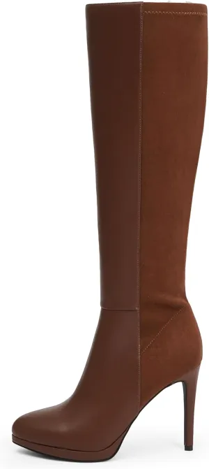 Modatope Knee High Boots Women Platform Boots Pointed Toe Tall Boots 4 In Stiletto High Heel Long Boots Side Zipper Dress Knee High Boots