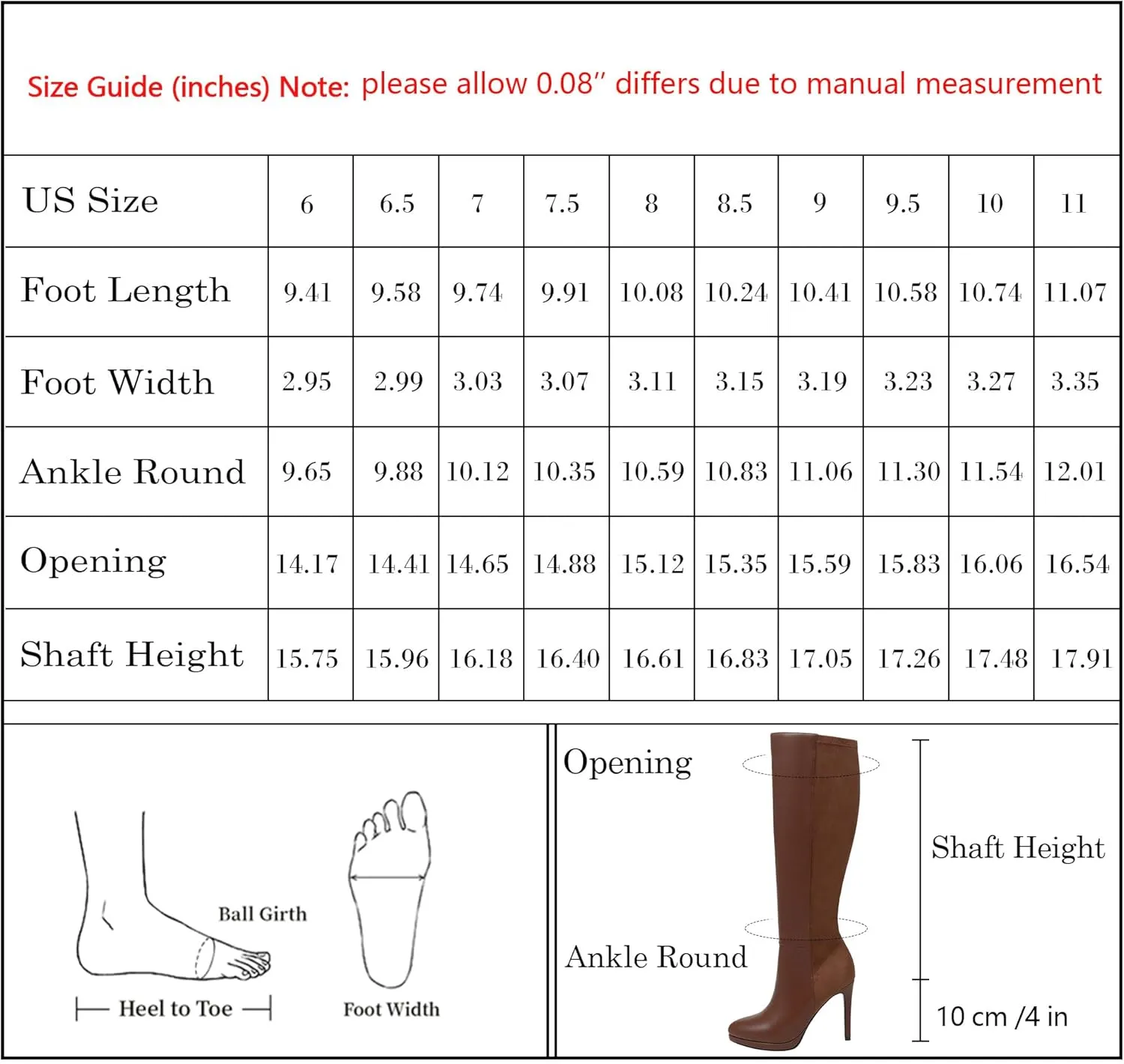 Modatope Knee High Boots Women Platform Boots Pointed Toe Tall Boots 4 In Stiletto High Heel Long Boots Side Zipper Dress Knee High Boots
