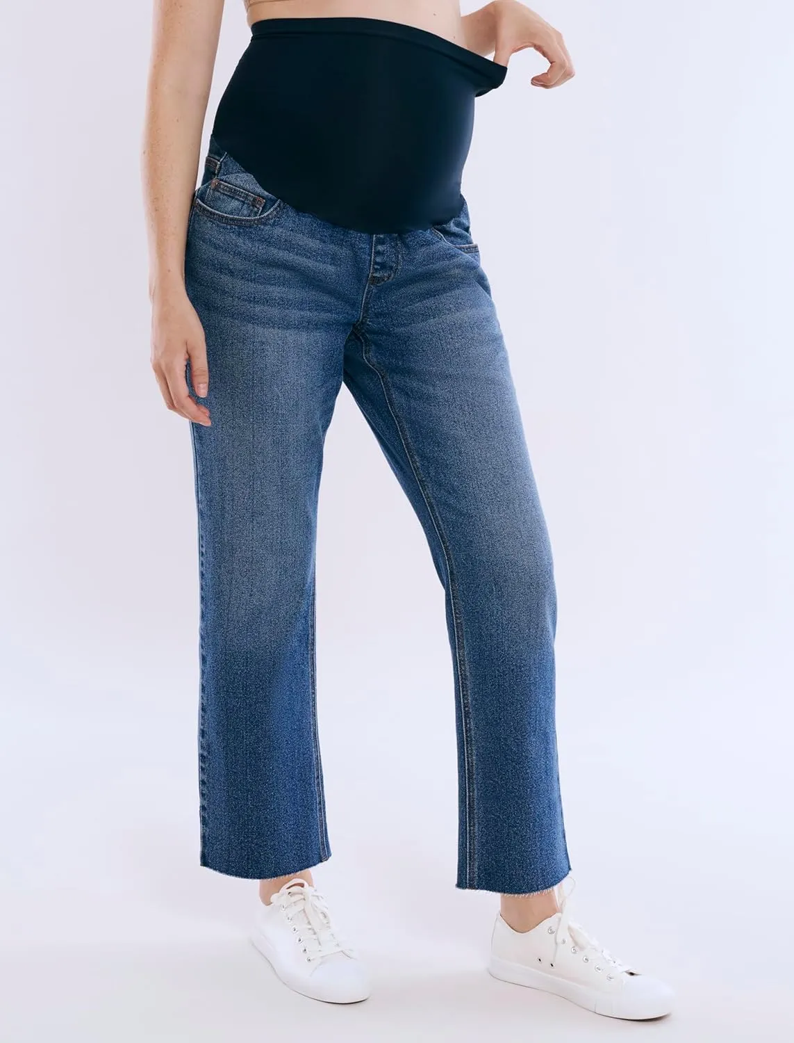 Motherhood Maternity Women's Secret Fit Over The Belly Slim Straight Leg Pregnancy Jeans