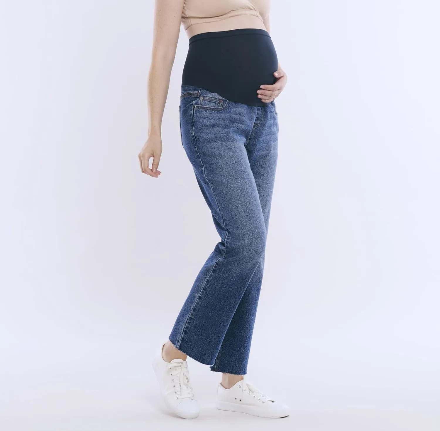Motherhood Maternity Women's Secret Fit Over The Belly Slim Straight Leg Pregnancy Jeans