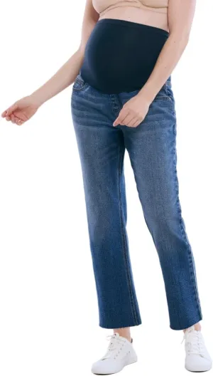 Motherhood Maternity Women's Secret Fit Over The Belly Slim Straight Leg Pregnancy Jeans