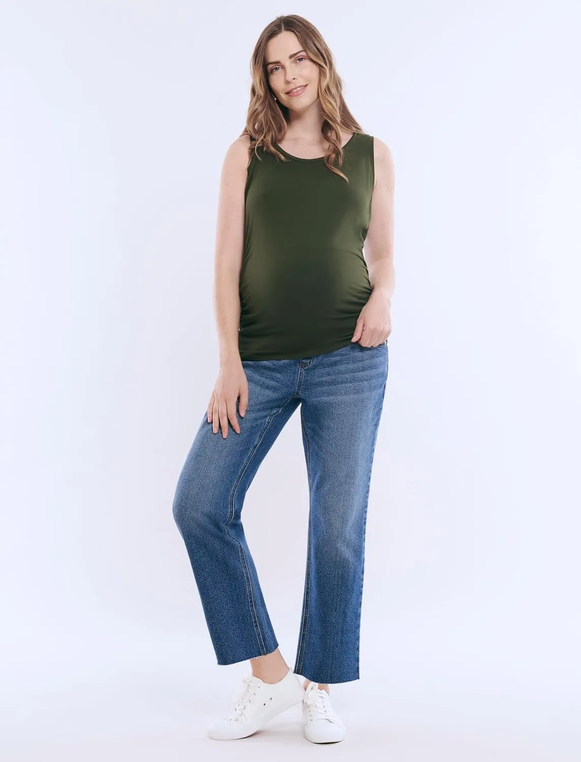 Motherhood Maternity Women's Secret Fit Over The Belly Slim Straight Leg Pregnancy Jeans