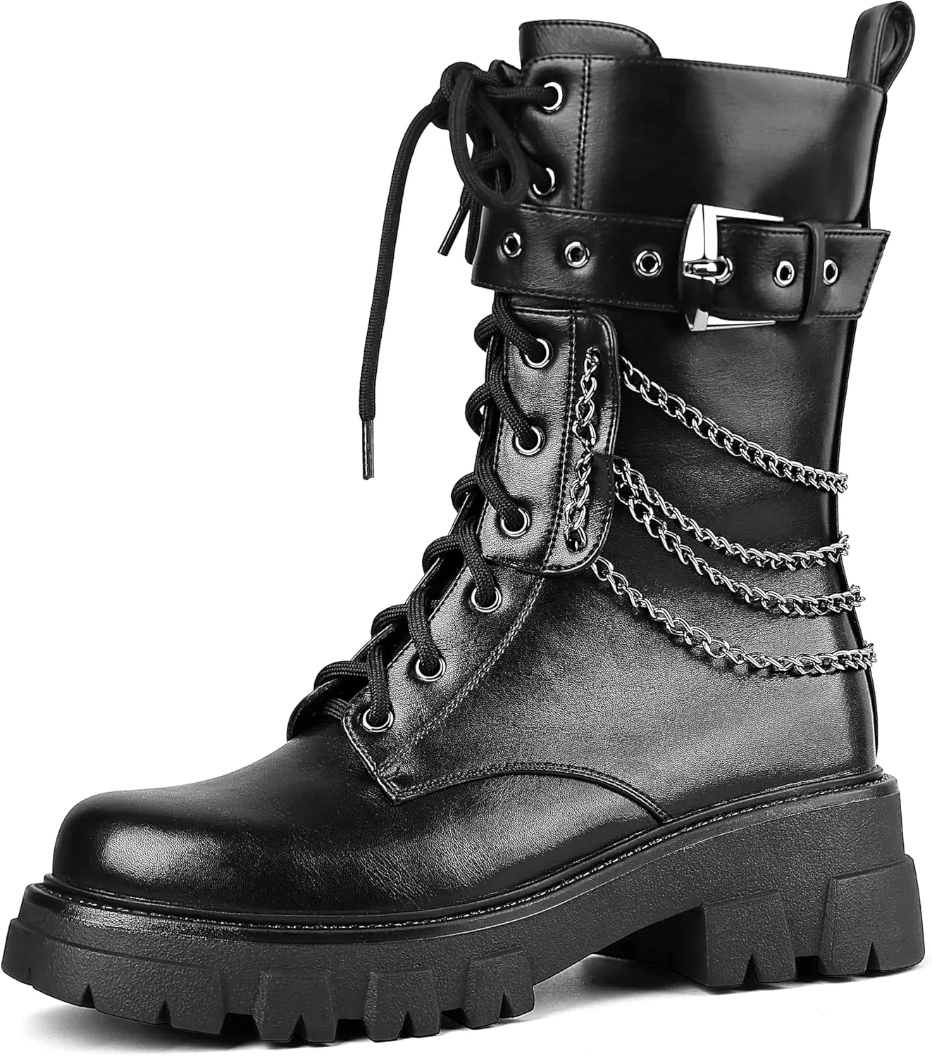 Motorcycle Boots for Women Combat Boots Rhinestone