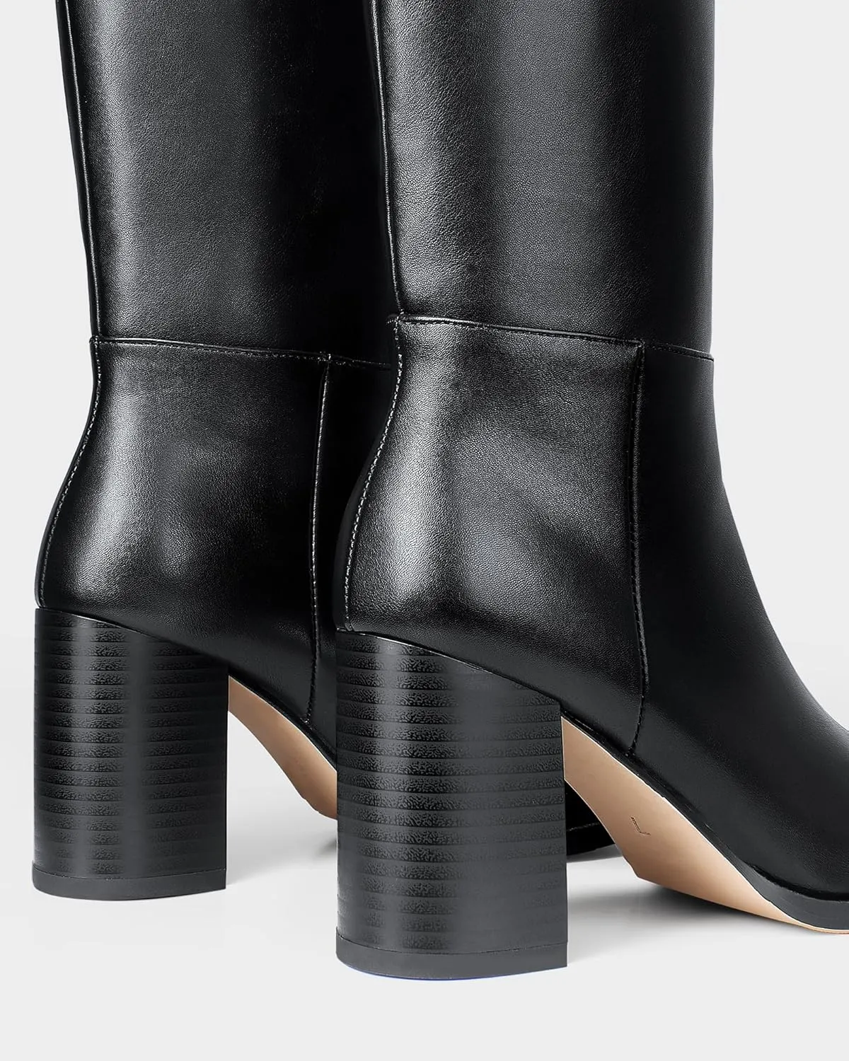 MUCCCUTE Boots for Women Knee High - Chunky Heel Round Toe Pull On Tall Boots Long Boot