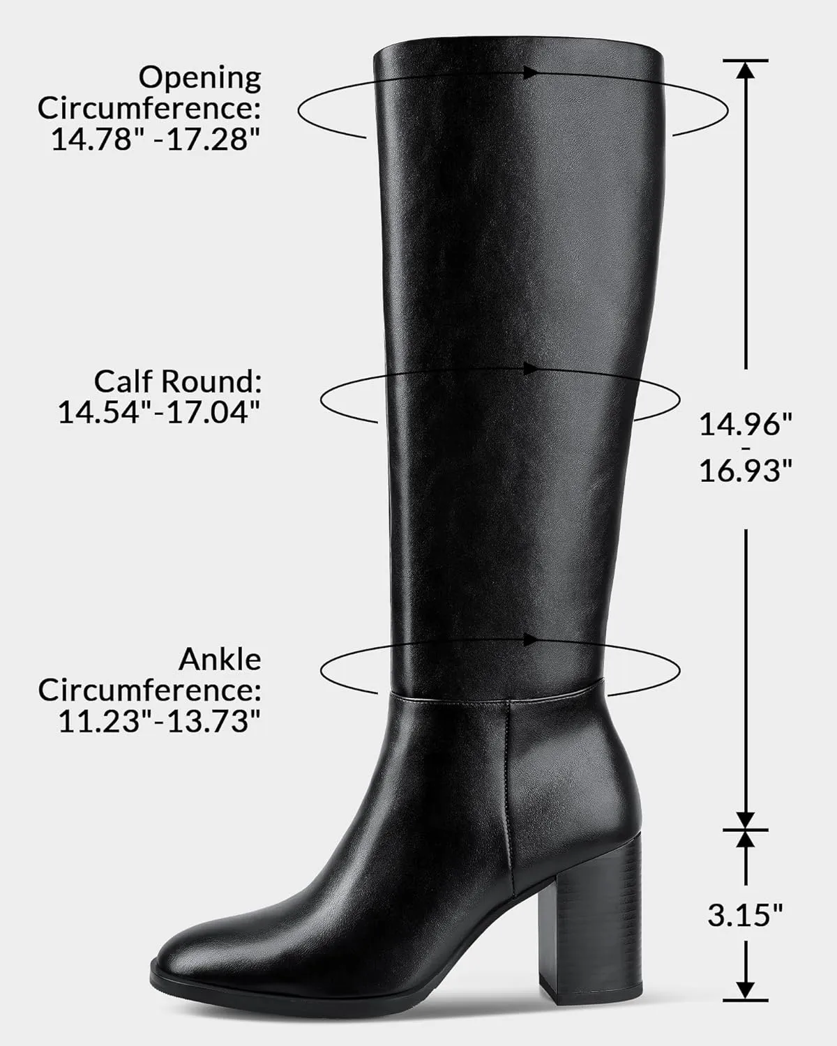 MUCCCUTE Boots for Women Knee High - Chunky Heel Round Toe Pull On Tall Boots Long Boot