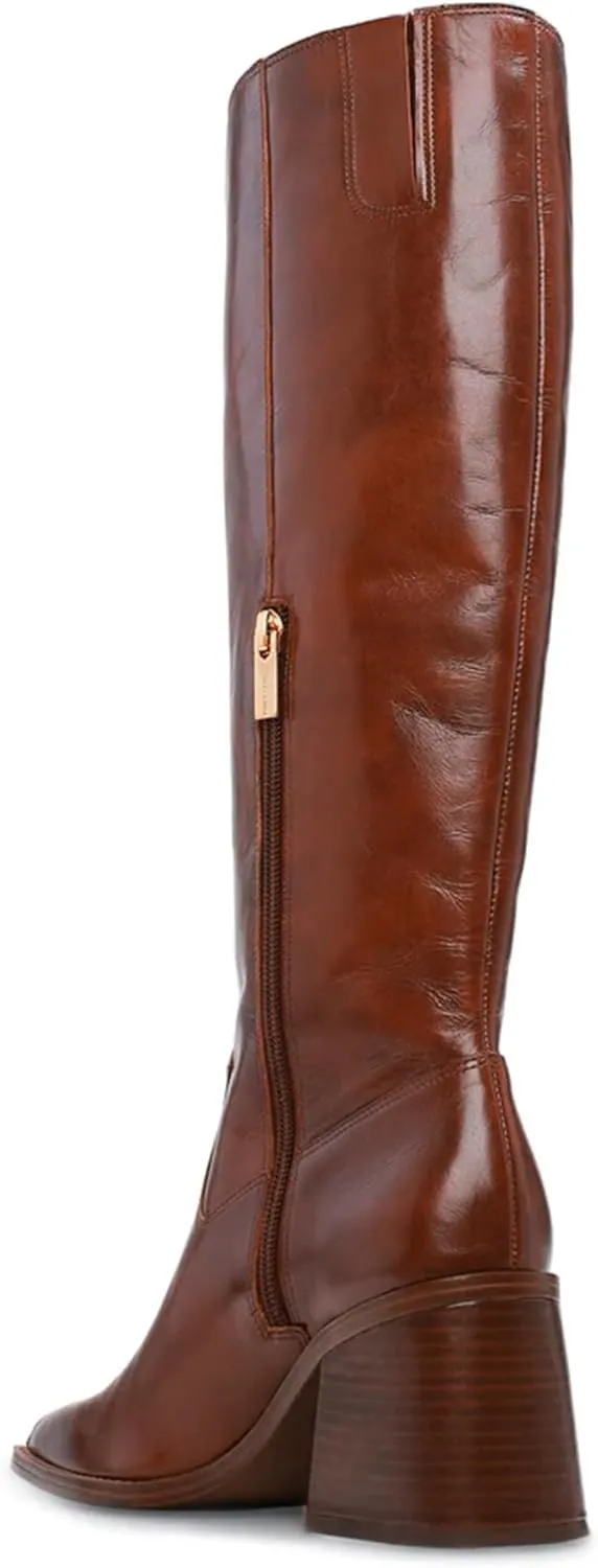 MUCCCUTE Knee High Boots for Women - Square Toe Chunky Block Heel Boots with Side Zipper Pull On Tall Boot