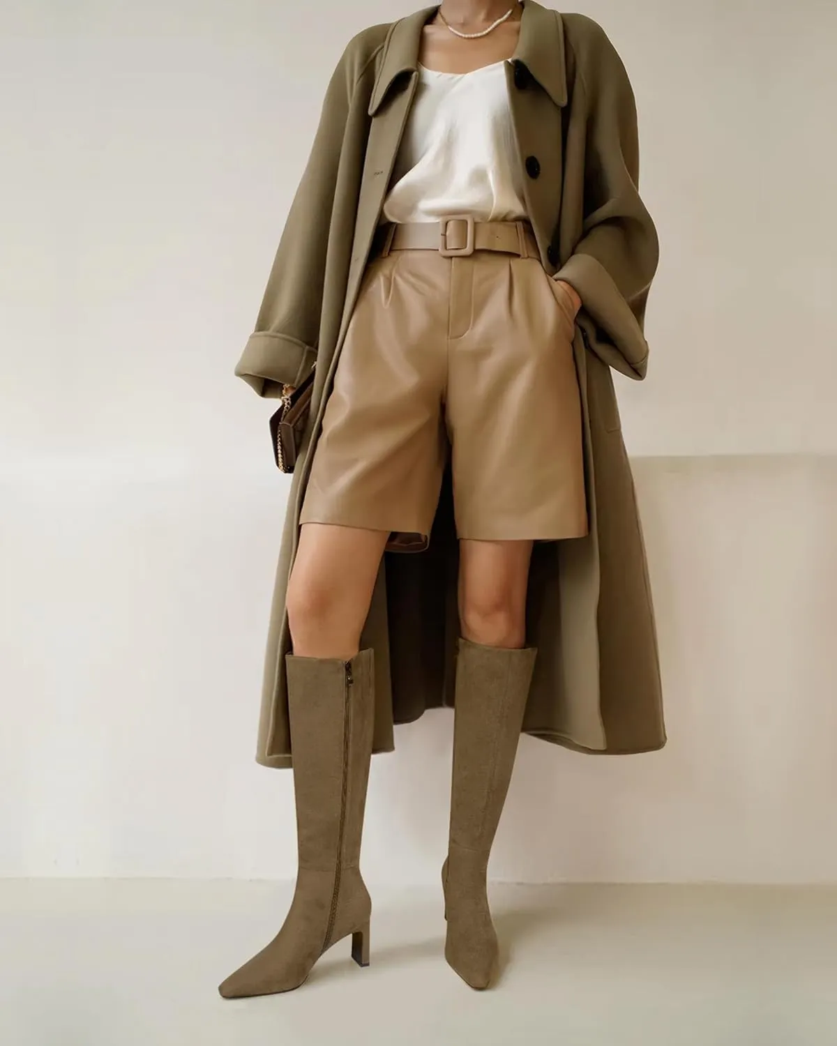MUCCCUTE Knee High Boots for Women Tall Boots Chunky Heel Square Toe with Side Zipper Pull On Fall Long Boots