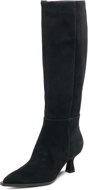 MUCCCUTE Knee High Boots for Women Tall Boots Kitten Heel Pointed Toe Slip On Comfort Fall Long Boots with Side Zipper Sexy Fashion