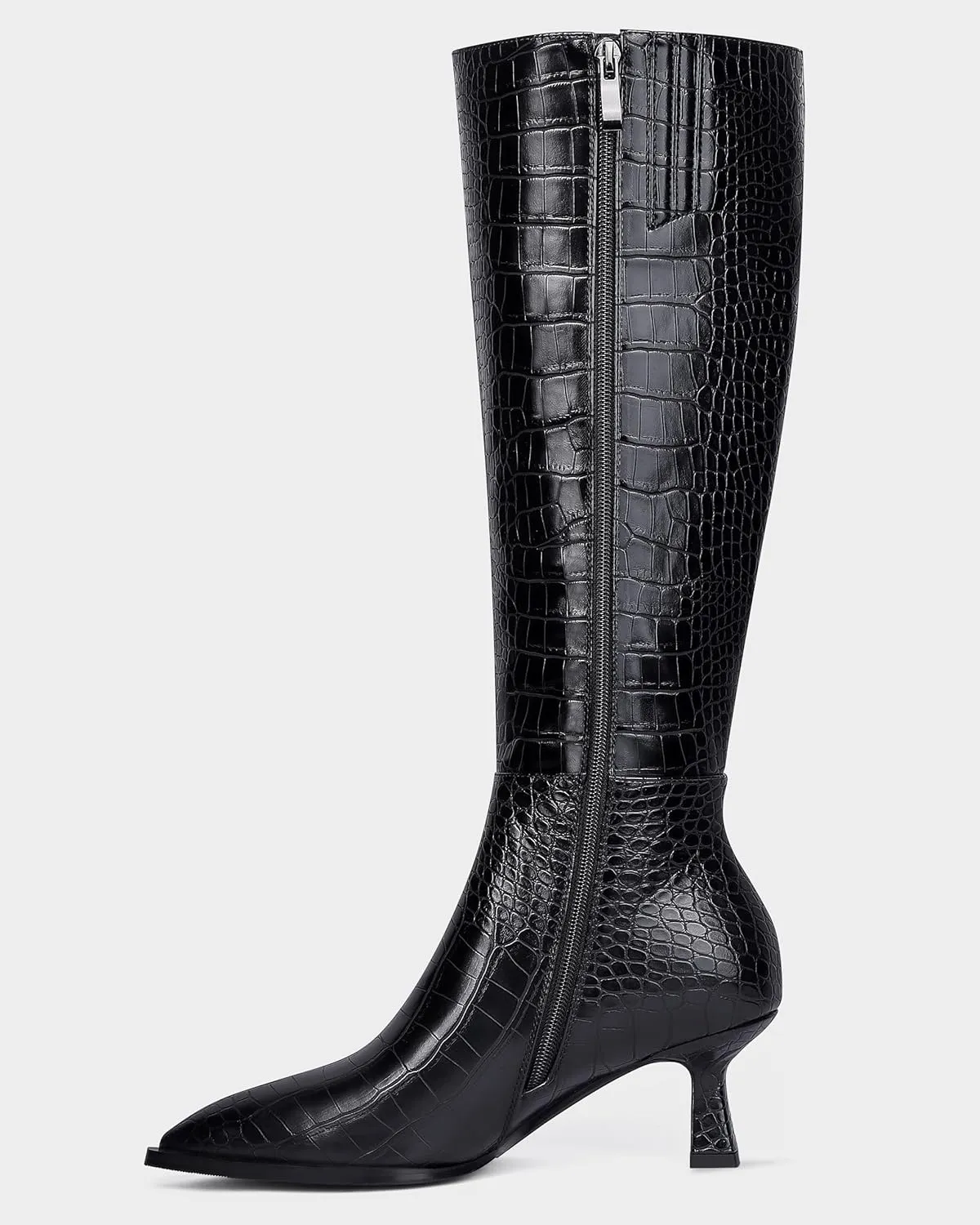 MUCCCUTE Knee High Boots for Women Tall Boots Kitten Heel Pointed Toe Slip On Comfort Fall Long Boots with Side Zipper Sexy Fashion