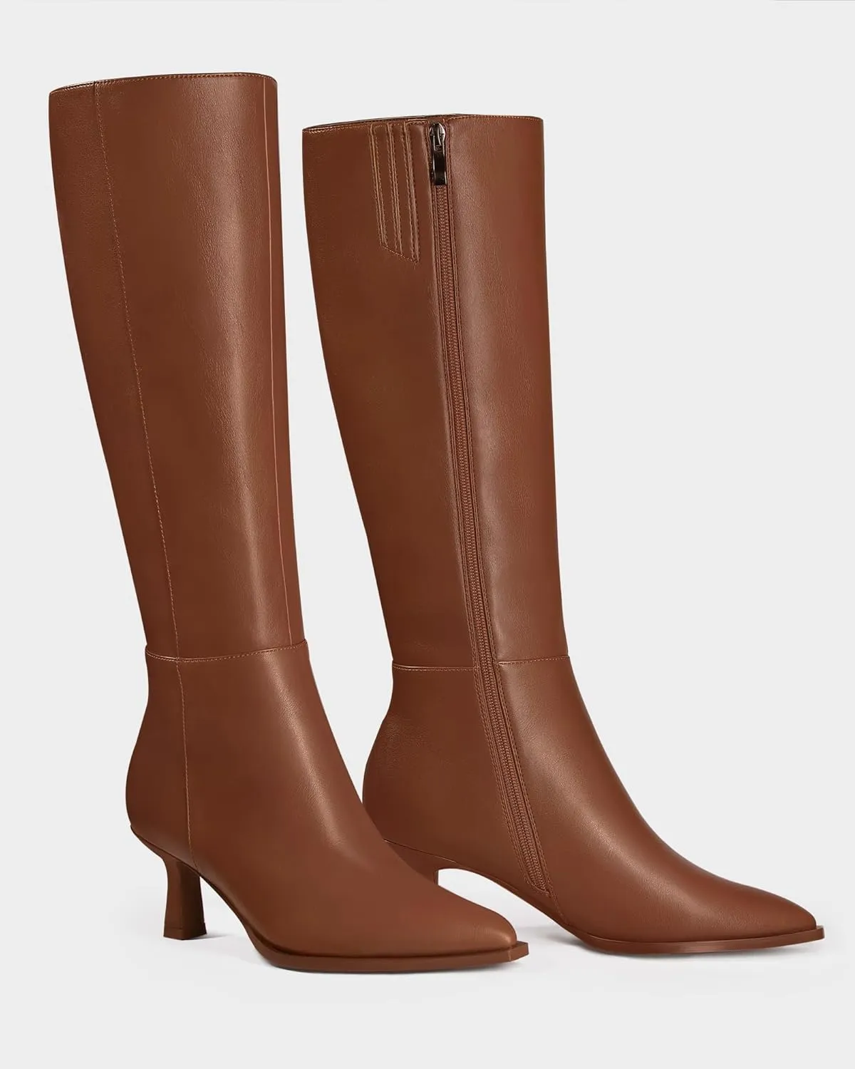 MUCCCUTE Knee High Boots for Women Tall Boots Kitten Heel Pointed Toe Slip On Comfort Fall Long Boots with Side Zipper Sexy Fashion