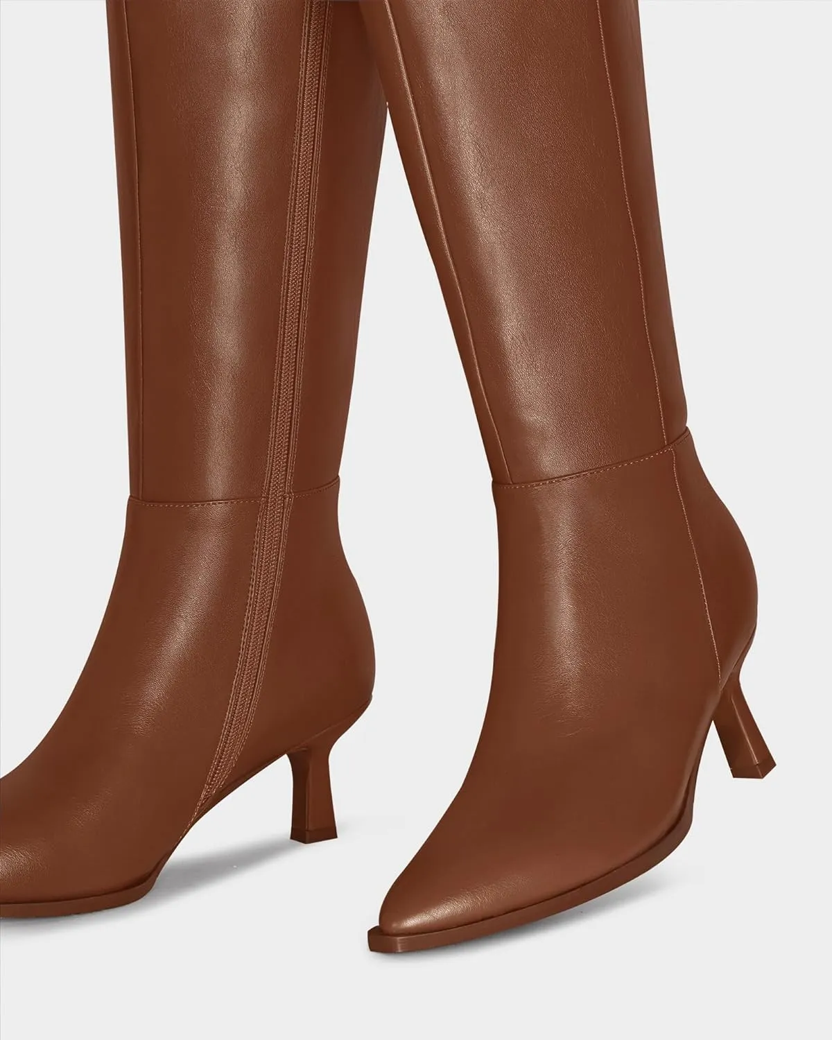 MUCCCUTE Knee High Boots for Women Tall Boots Kitten Heel Pointed Toe Slip On Comfort Fall Long Boots with Side Zipper Sexy Fashion