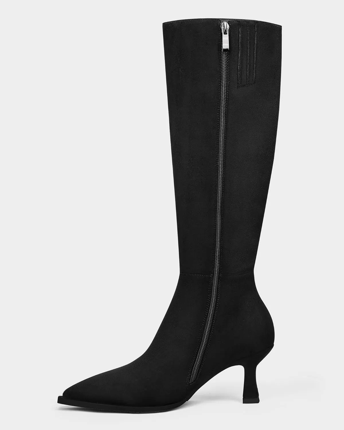 MUCCCUTE Knee High Boots for Women Tall Boots Kitten Heel Pointed Toe Slip On Comfort Fall Long Boots with Side Zipper Sexy Fashion