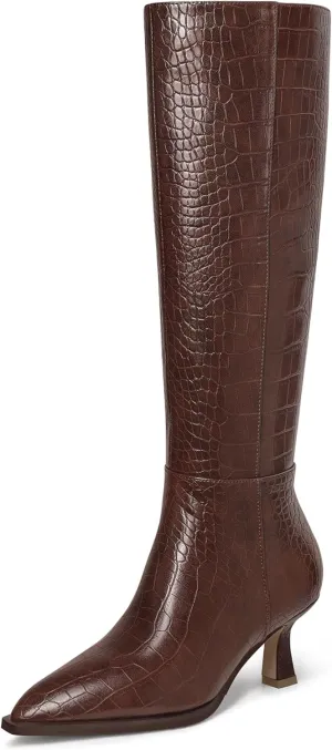 MUCCCUTE Knee High Boots for Women Tall Boots Kitten Heel Pointed Toe Slip On Comfort Fall Long Boots with Side Zipper Sexy Fashion