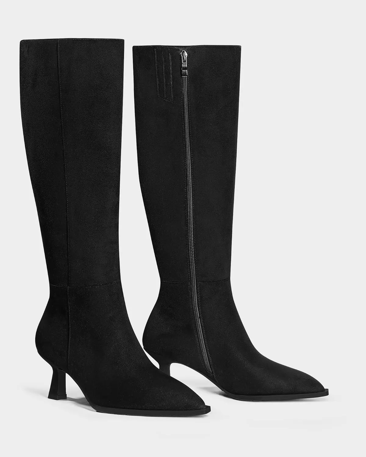 MUCCCUTE Knee High Boots for Women Tall Boots Kitten Heel Pointed Toe Slip On Comfort Fall Long Boots with Side Zipper Sexy Fashion