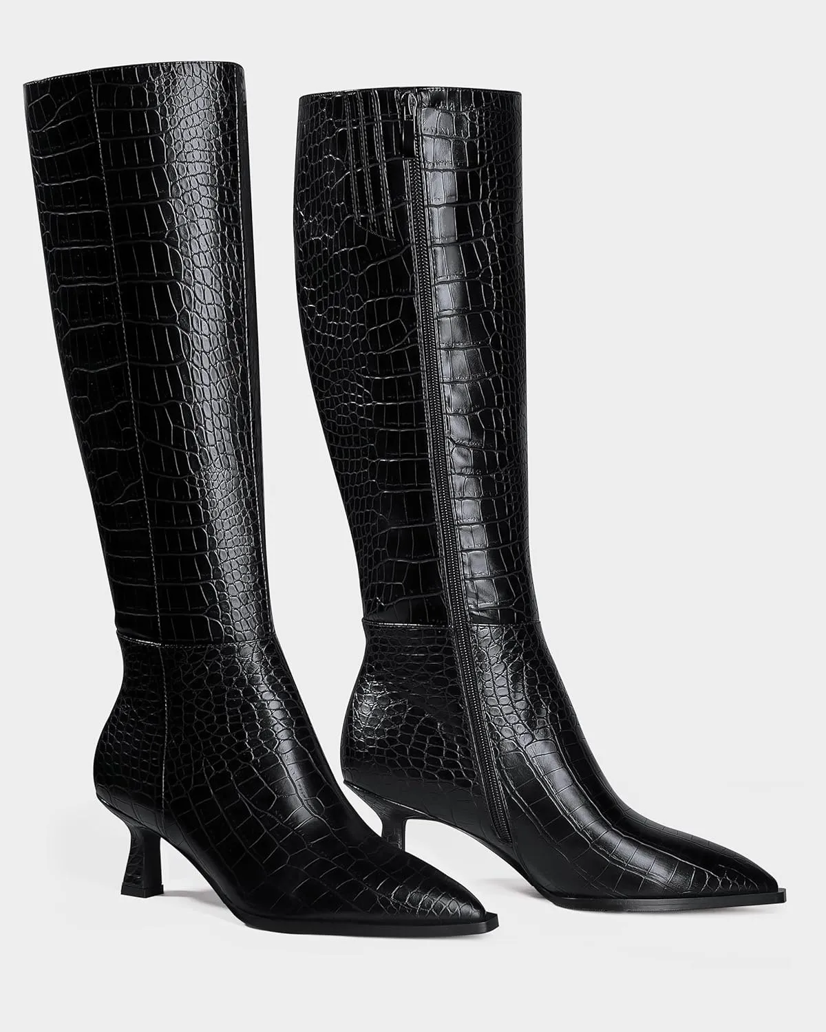 MUCCCUTE Knee High Boots for Women Tall Boots Kitten Heel Pointed Toe Slip On Comfort Fall Long Boots with Side Zipper Sexy Fashion