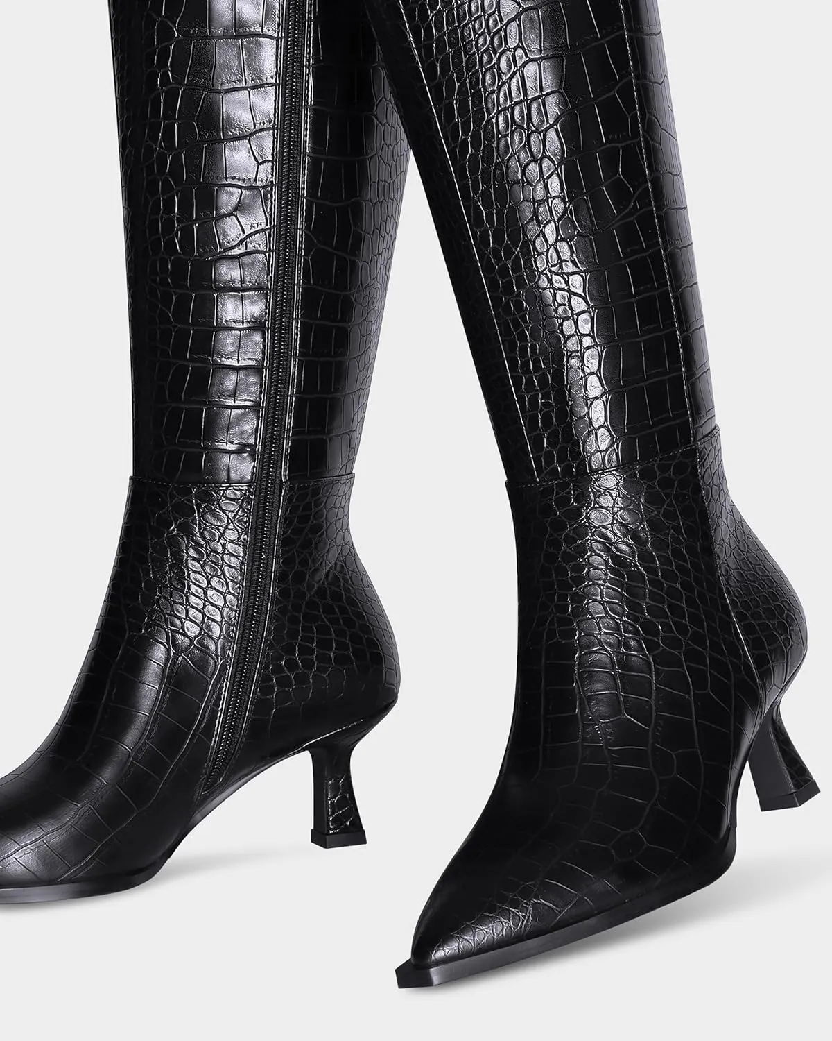 MUCCCUTE Knee High Boots for Women Tall Boots Kitten Heel Pointed Toe Slip On Comfort Fall Long Boots with Side Zipper Sexy Fashion