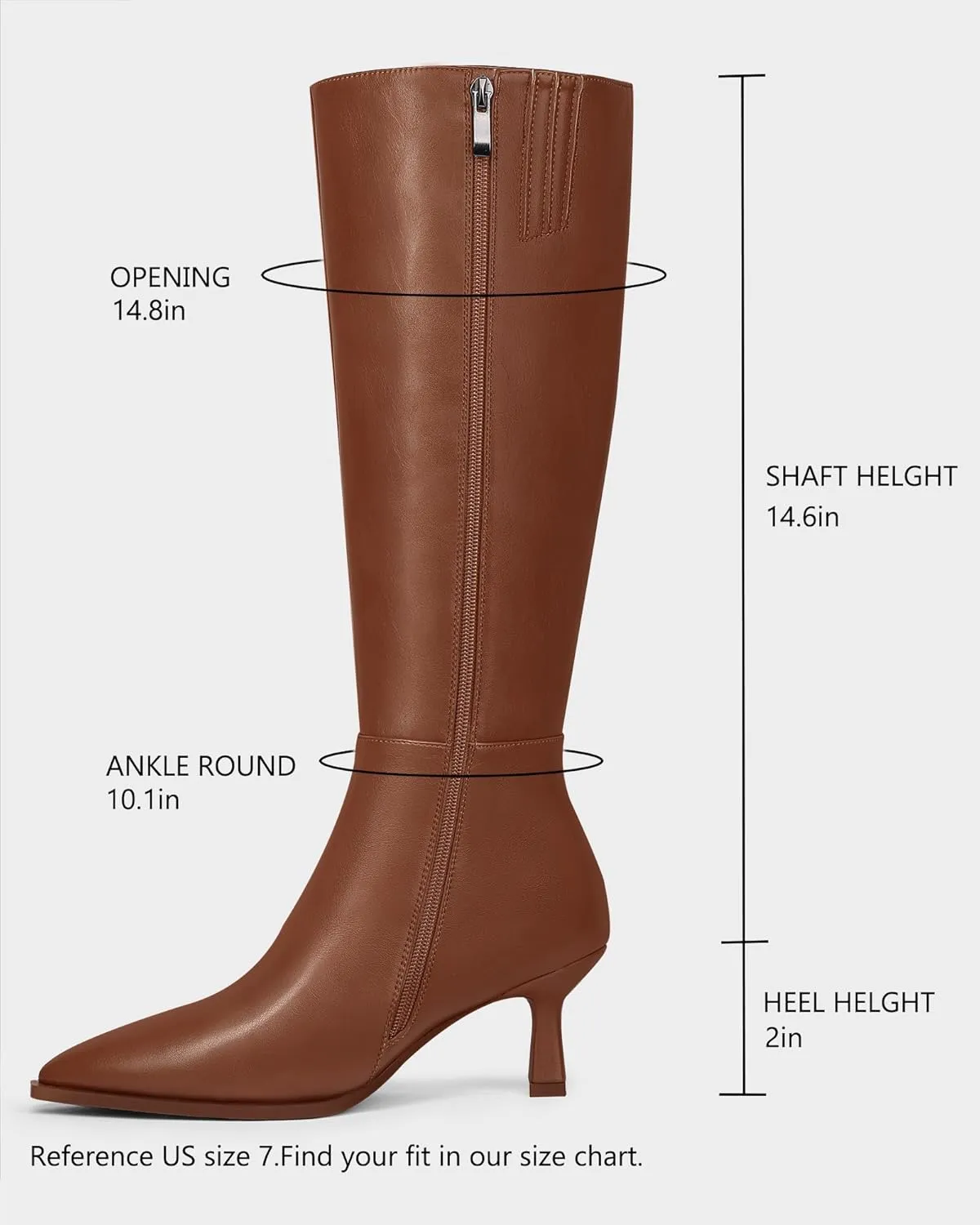 MUCCCUTE Knee High Boots for Women Tall Boots Kitten Heel Pointed Toe Slip On Comfort Fall Long Boots with Side Zipper Sexy Fashion