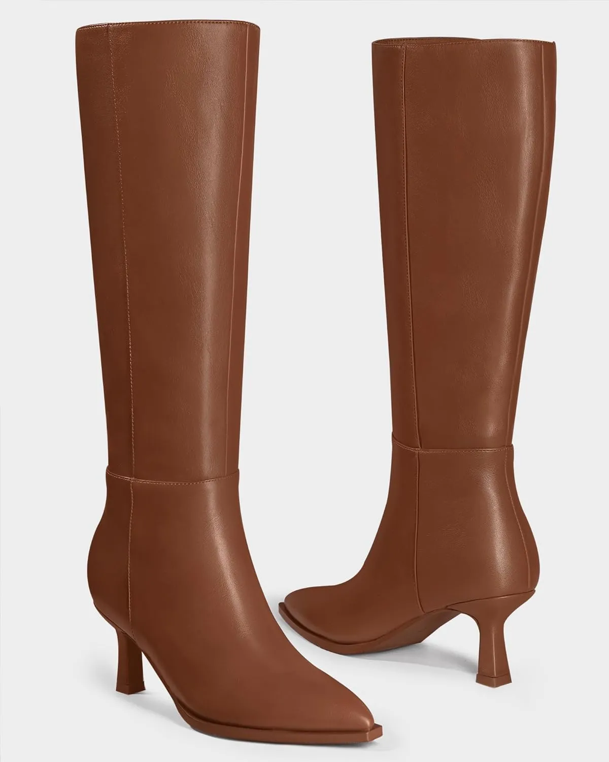 MUCCCUTE Knee High Boots for Women Tall Boots Kitten Heel Pointed Toe Slip On Comfort Fall Long Boots with Side Zipper Sexy Fashion